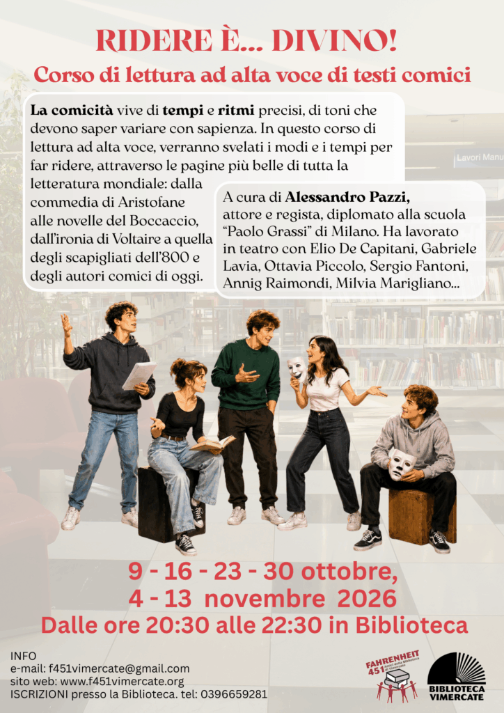 Corso in 6 serate, tutte di venerdì, tranne il 4 novembre che è mercoledì.